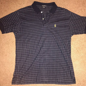 Nautica Polo Short Sleeve Datk Blue Pattern Shirt